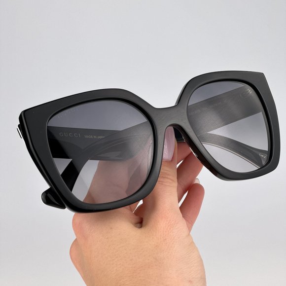 Gucci GG1300S 004 Sunglasses Black Gray Gradient Square Women GG 1300S main image 5